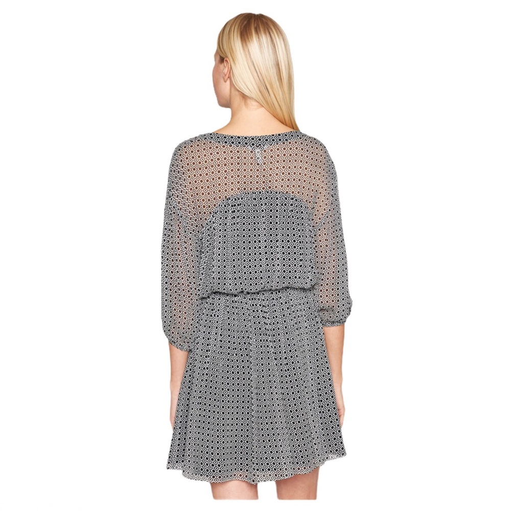 Joie Andora Geo Print Silk Chiffon Dress Sz Medium - Picture 4 of 12
